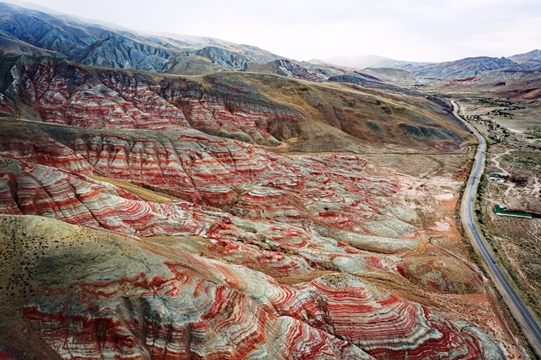 Candy Cane Mountains in Khizi Azerbaijan